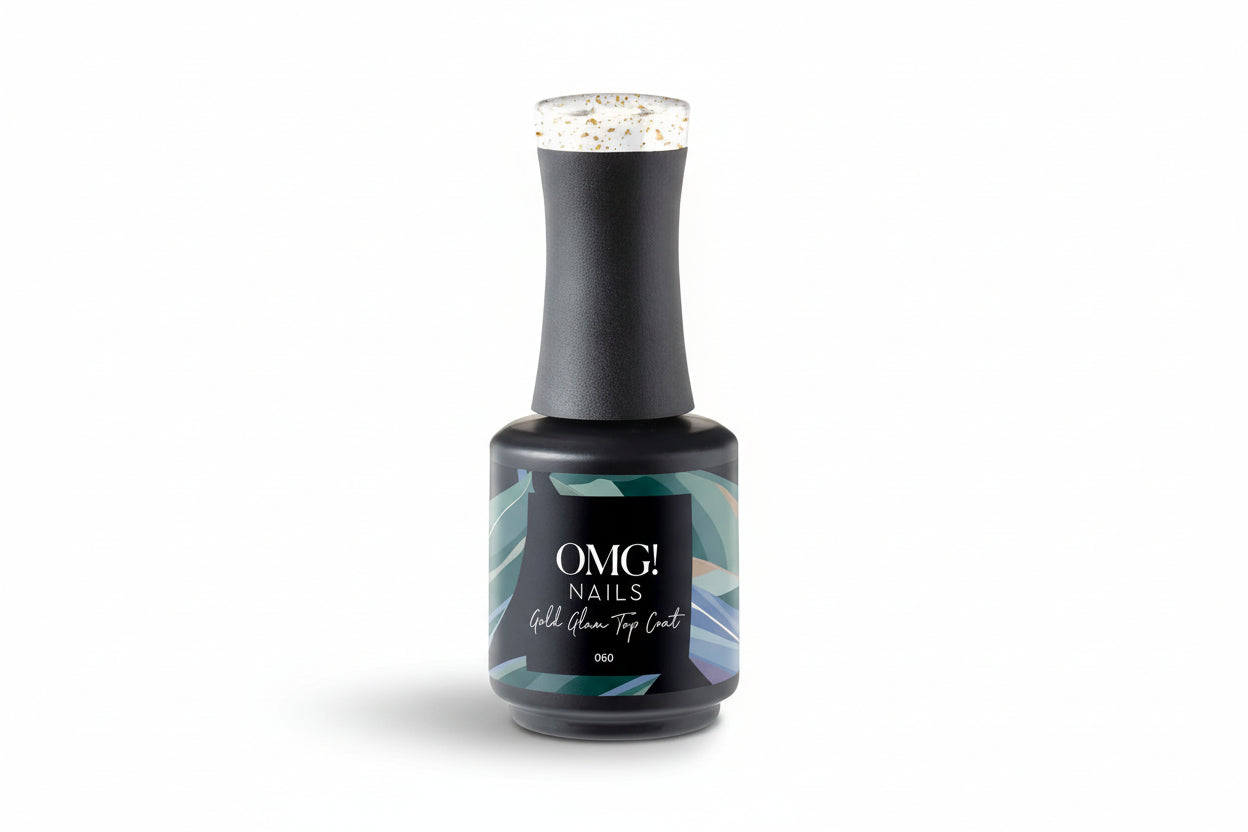 Gold Glam Top Coat Gellak - OMG! Nails