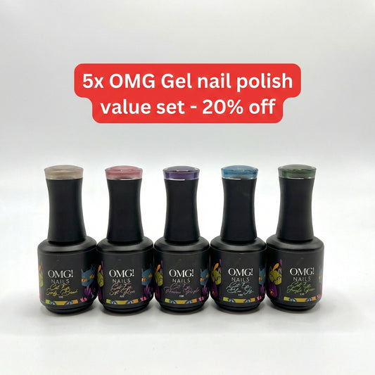 5x OMG Gel nail polish value set