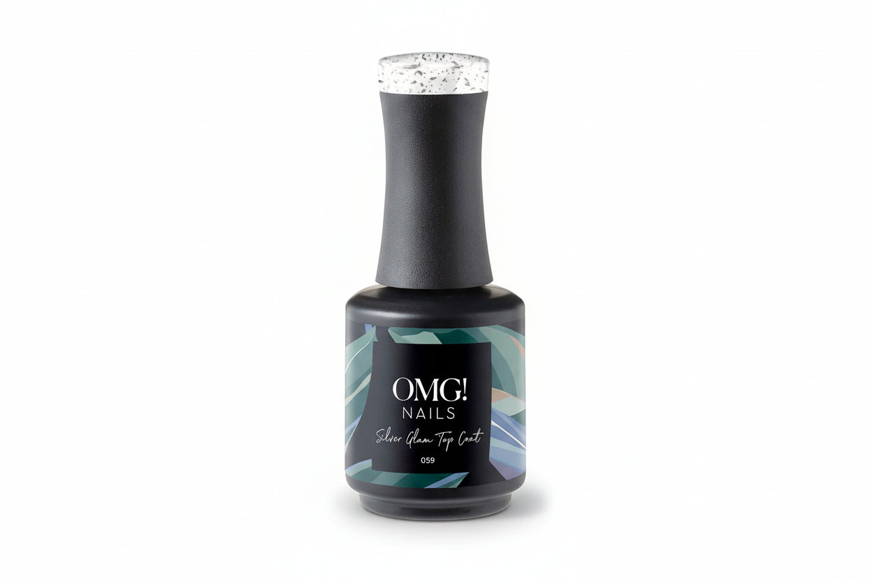 Silver Glam Top Coat Gellak - OMG! Nails