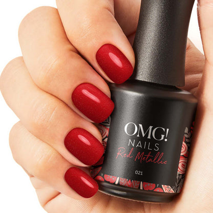 Roter Metallic-Gel-Nagellack